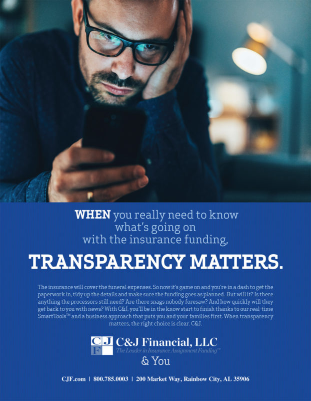 TRANSPARENCY MATTERS 8.5x11_Full Pg CANA Cremationist.indd
